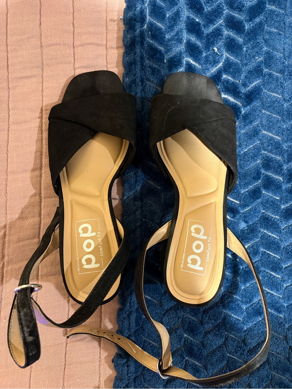 pop Black Crisscross Slingback Heels